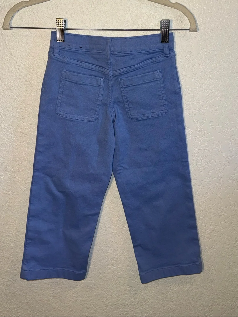 Crewcuts Girls Purple Wide Leg Cropped Patch Pocket Summer Jeans Size 5 NEW
